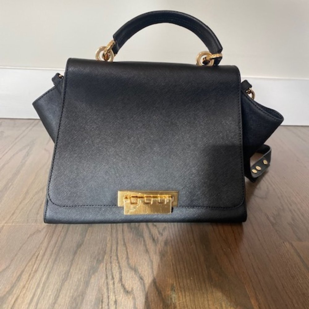ZAC ZAC POSEN Core Eatha Iconic Leather Top Handle Bag Black